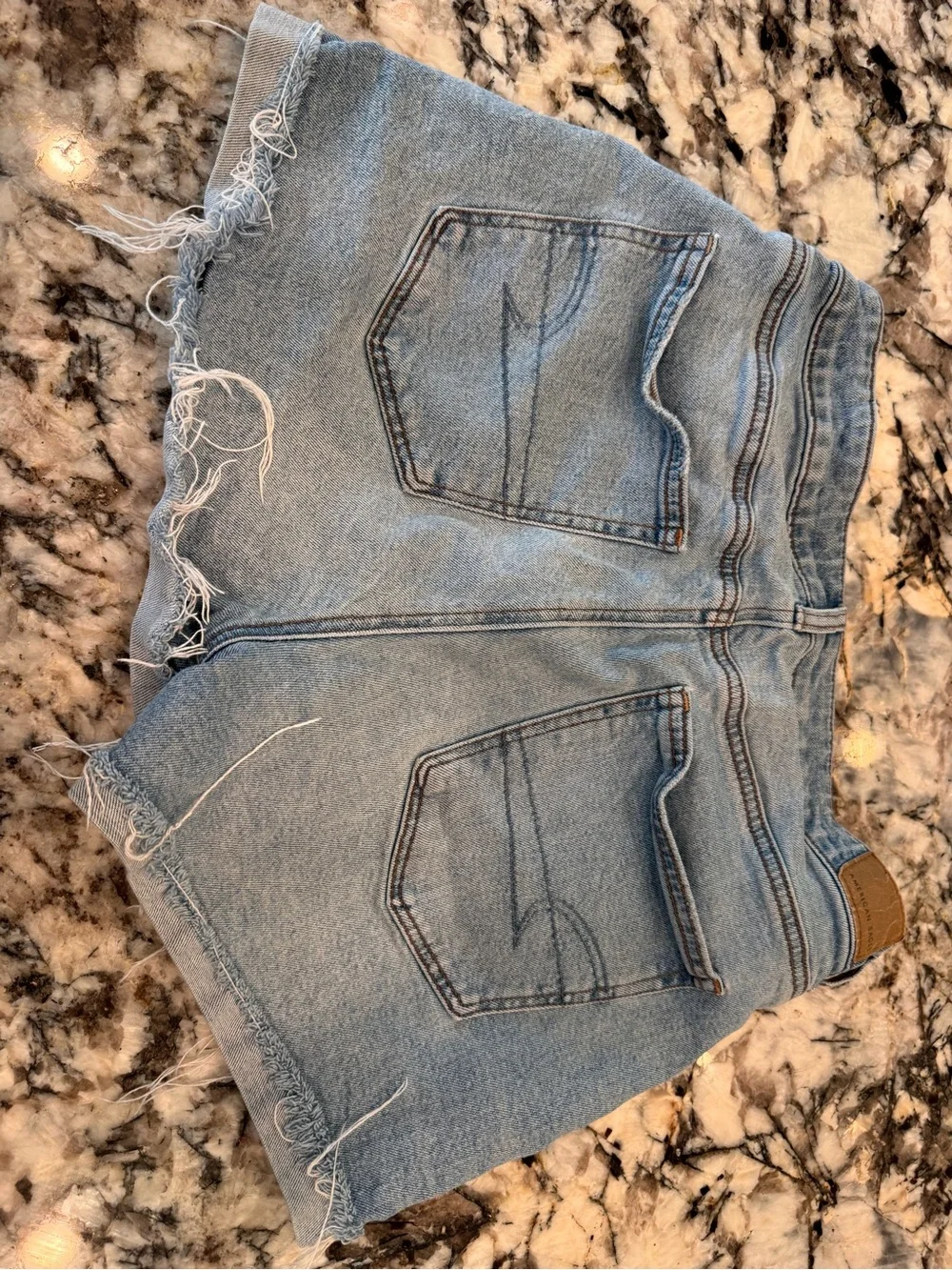 American Eagle Outfitters Light Wash Distressed Denim Shorts